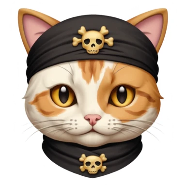 pirate cats with one eye closed with band sticker