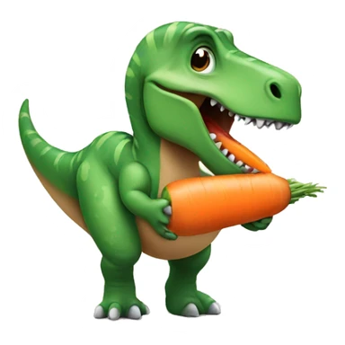 dinosaur eating a carrot sticker