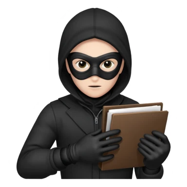 theif stealing documents sticker