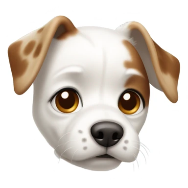 A small white dog with brown spots sticker