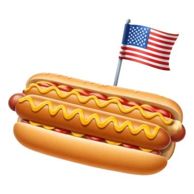 hot dog, Fourth of July sticker