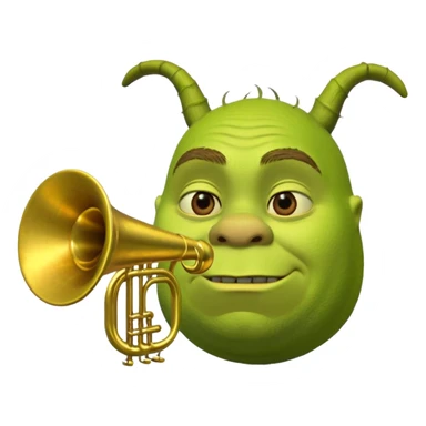 Shrek il a pas d'oreille juste deux tubes cylindriques verts, courts et épais, qui sortent horizontalement des côtés de la tête.
Chaque oreille ressemble à une petite trompette inversée : t en une embouchure circulaire parfaitement ronde à l’extrémité. sticker