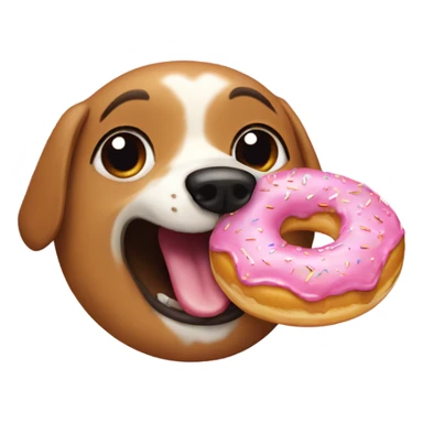 Dog eat a donut sticker