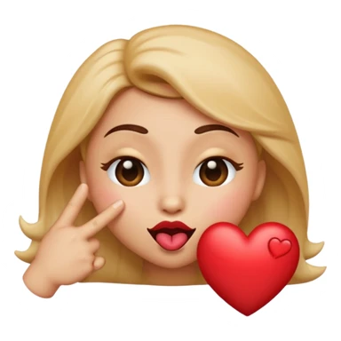 seductive emoji, blowing a kiss, winking, heart sticker