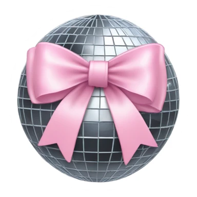Disco ball with a light pink bow sticker