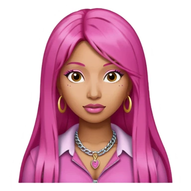 Nicki Minaj with long dark pink hair sticker