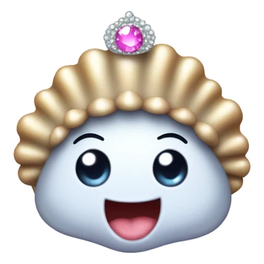 A cute oyster with a tiara  sticker