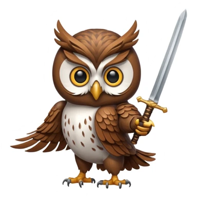 An owl fighting with a sword. sticker