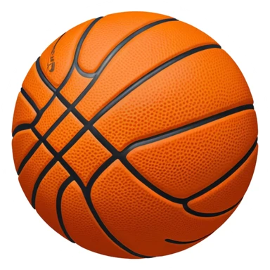 Cinematic Realistic image of a basketball rendered in vivid orange with a pebbled surface texture and crisp stitching details, set against a high-contrast backdrop that highlights its dynamic, sporty essence sticker