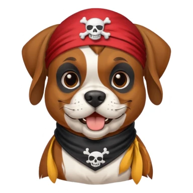 Boxer dog pirate sticker