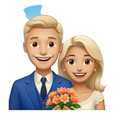 Couple  laughing traveling russian man and elegant  Latina girl delicate flowers and mountains in the background  sticker