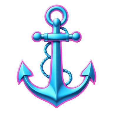 A neon cyberpunk anchor sticker