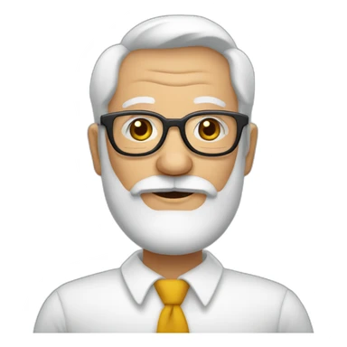 abuelo de barba entera muy corta y lentes redondos sticker