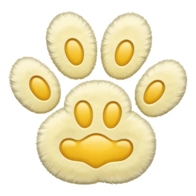 a pale pastel yellow pawprint sticker