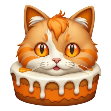 Cat vomiting because of eating cake sticker