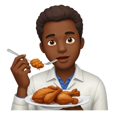 Black guy eating chicken sticker