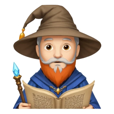 Old Scholar Wizard – gray beard, reading ancient scroll. sticker