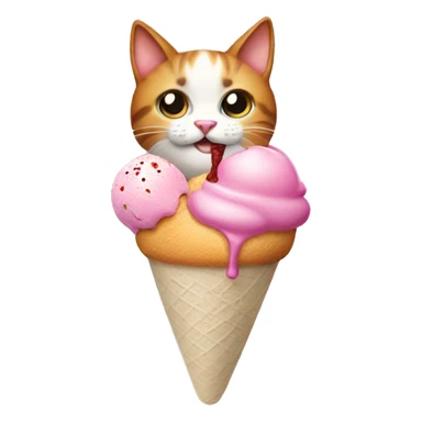A cat with happy ice cream  sticker