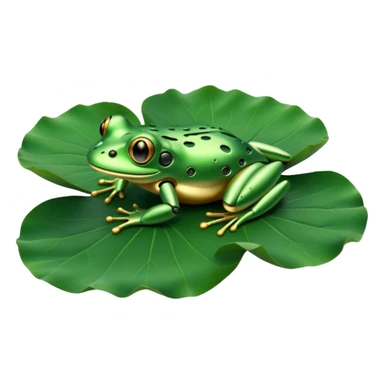 robot frog on lotus leaf sticker