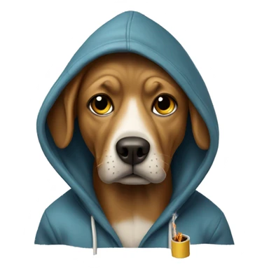Dog in a hoodie smoking  sticker