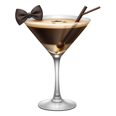espresso martini with big Black Bow on martini على الكاس من تحت  sticker