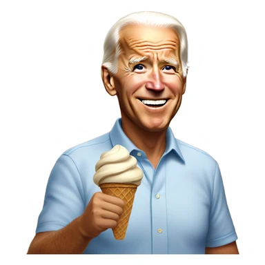 Joe Biden eating chocolate icecream cone sticker