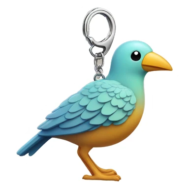 an expensive keychain with a cute bird imprint on it  sticker