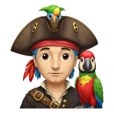 pirate and parrot sticker