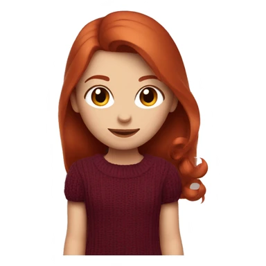 redhead girl with Dyson styling in burgundy sweater with rat on her shoulder sticker