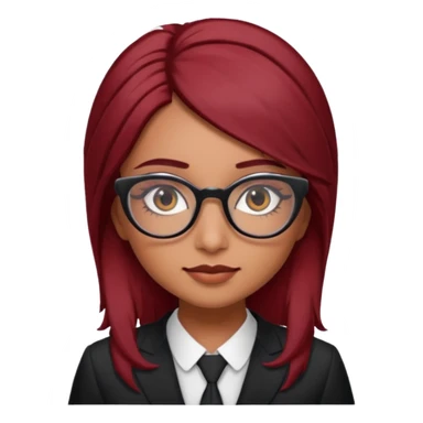 Gorgeous looking wearing false eyelashes big ones and glasses make sure the hairs red but not too red like a dark brown not even red Pakistani girl with red hair wearing a Pakistani suit  sticker