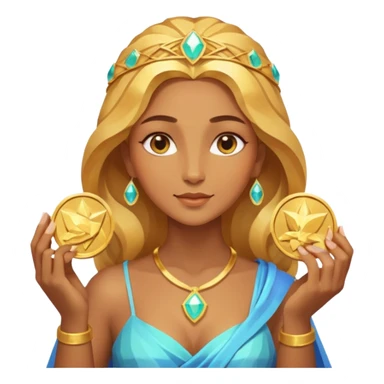 Goddess Golden Coin Magic Fantasy Low Poly sticker