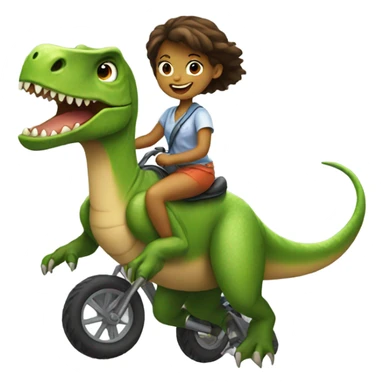 girl riding dinosaur sticker