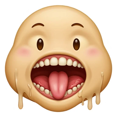 Hungry drooling and saliva dripping out of the mouth sticker