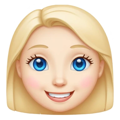 Smiling face with blue heart eyes, cute sticker