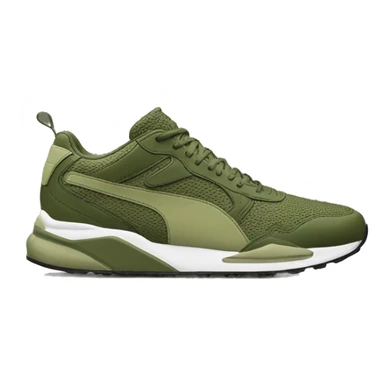 Olive green puma running shoe sticker