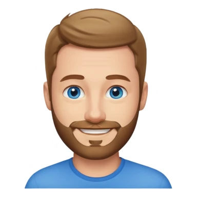 homme yeux bleus presque chauve et une barbe courte moins de chevaux et sourir sticker