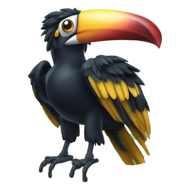 um tucano com a cabeça bem maior em relação a corpo sticker