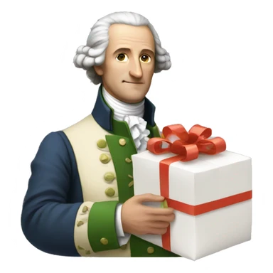Goethe holding a present sticker