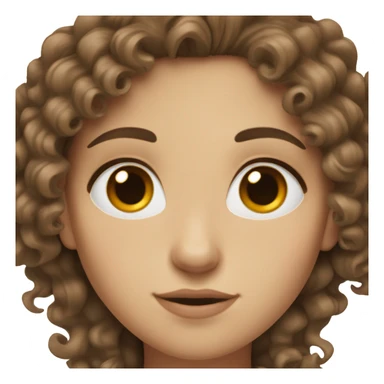 A white girl with brown curly hair and brown eyes ( low set of eye brows black ) sticker