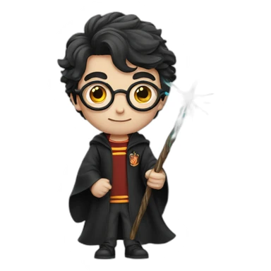 harry potter with magic wand sticker