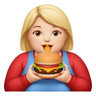 Fat girl eating a burger sticker