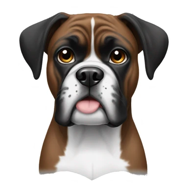 Black and white boxer dog sticker