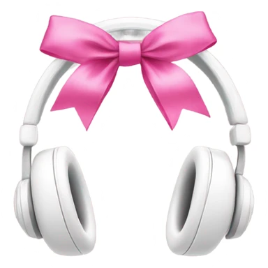 White headphones with pink bows sticker