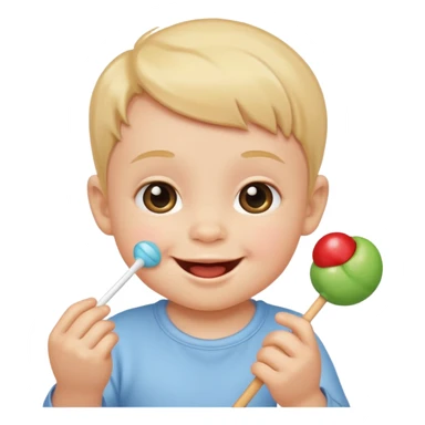 emoji cute baby with sucker (only head, no ears) sticker
