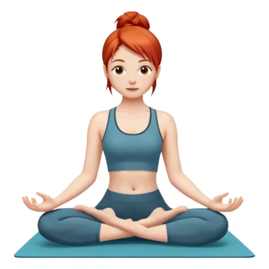 Una chica con pelo rojo liso haciendo yoga  sticker