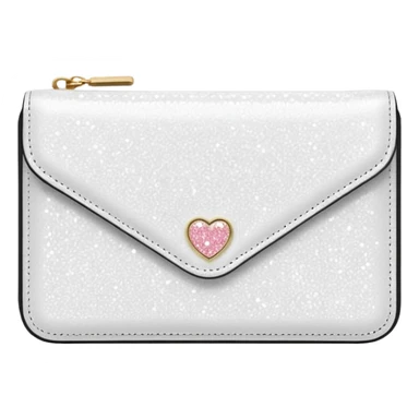 glitter white wallet sticker