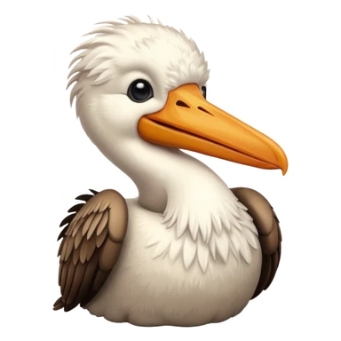 Create a really cute,  simple, cartoon pelican emoji that i can copy and paste into text sticker