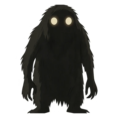 mysterious shadowy monster with glowing eyes sticker