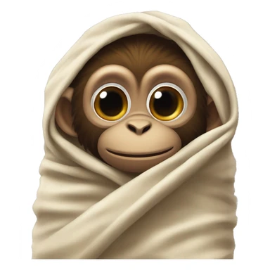 monkey wrapped in blanket ￼ sticker