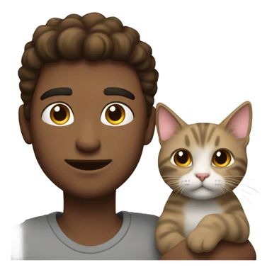 casual portrait of a man with cat sticker